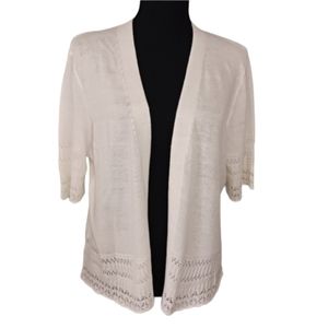 Signature by Robbie Bee Cream Cardigan